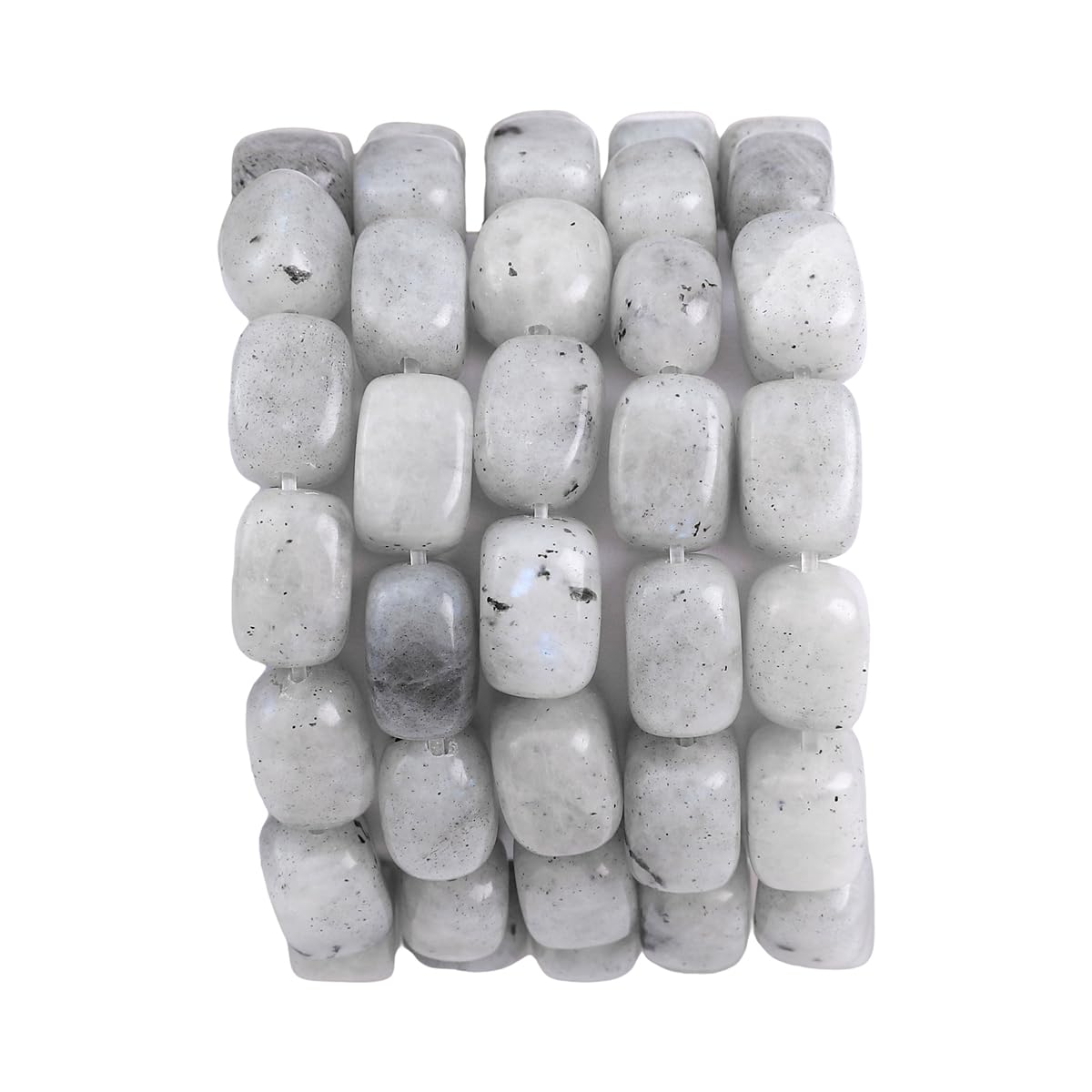 BEADIA Natural Spectrolite Cuboid Stone Loose Semi Gemstone Beads for Jewelry Making 8mmx12mm 38cm/Strand