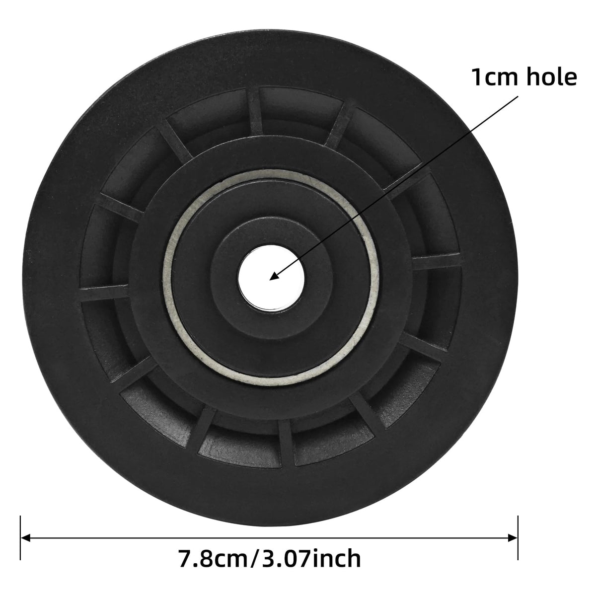 Topfinder Pulley 78 mm, pulley for ropes, pulleys with ball bearings, pulley, replacement parts, fitness equipment, power station wheels, 2 pieces