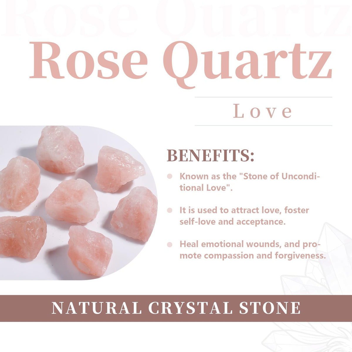 rockcloud Healing Crystal Natural Rose Quartz Heart Love Carved Palm Worry Stone Chakra Reiki Balancing(Pack of 2)