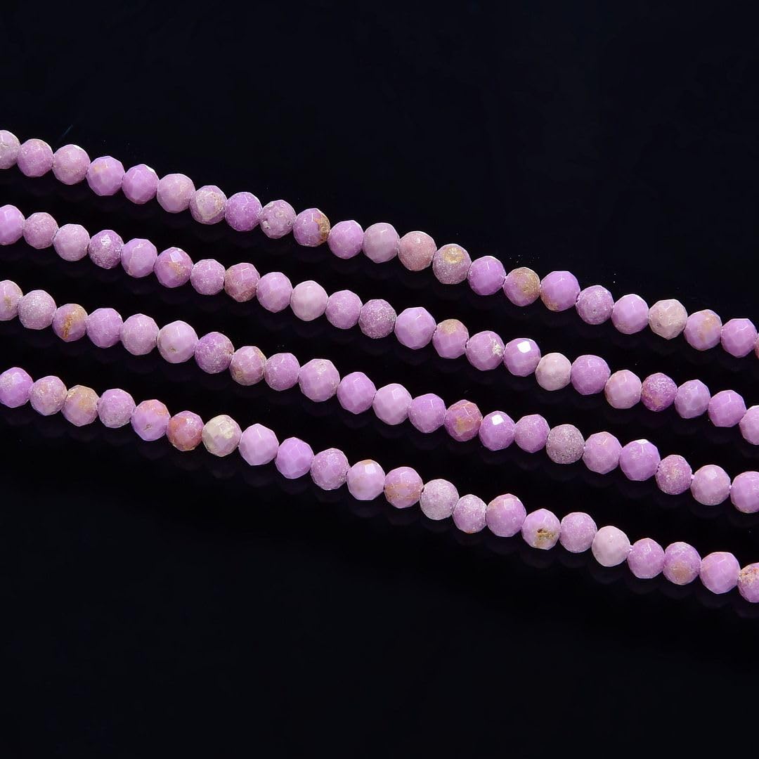 Adabele 30 Inch Natural Purple Phosphosiderite Healing Gemstone 3mm (0.12 Inch) Tiny Small Faceted Round Loose Beads Stone Spacer (270-290pcs Total) for Craft Jewelry Making GK3-25