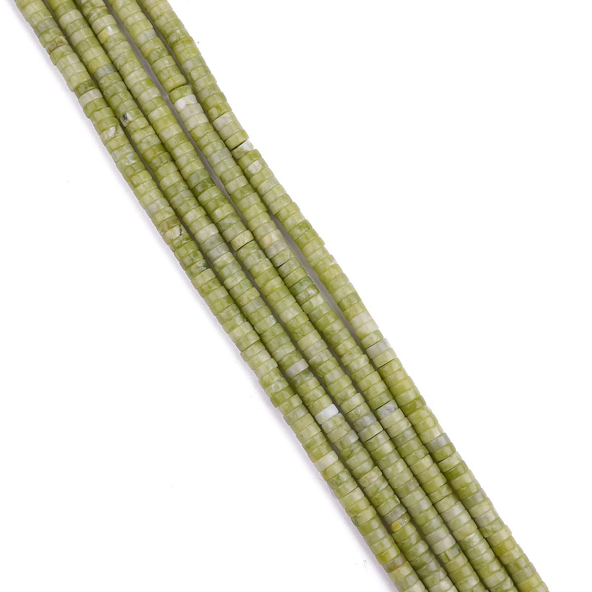 BEADIA Natural Taiwan Jade Spacer Beads Caps Loose Semi Gemstone for Beading Jewelry Making 6mmx3mm 38cm