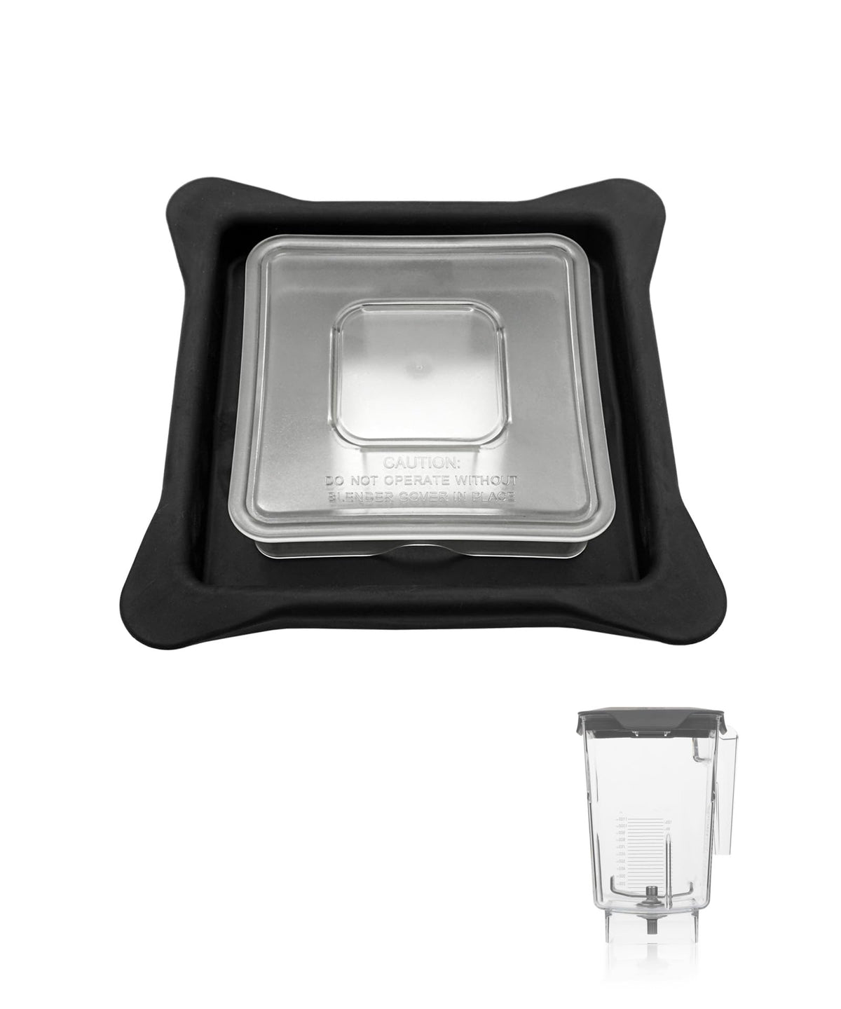 Blender Lid Replacement Compatible with Blendtec Commercial Blender,Soft Vented Gripper Mix-in with Square Clear Plug Compatible with WildSide+ and FourSide jars