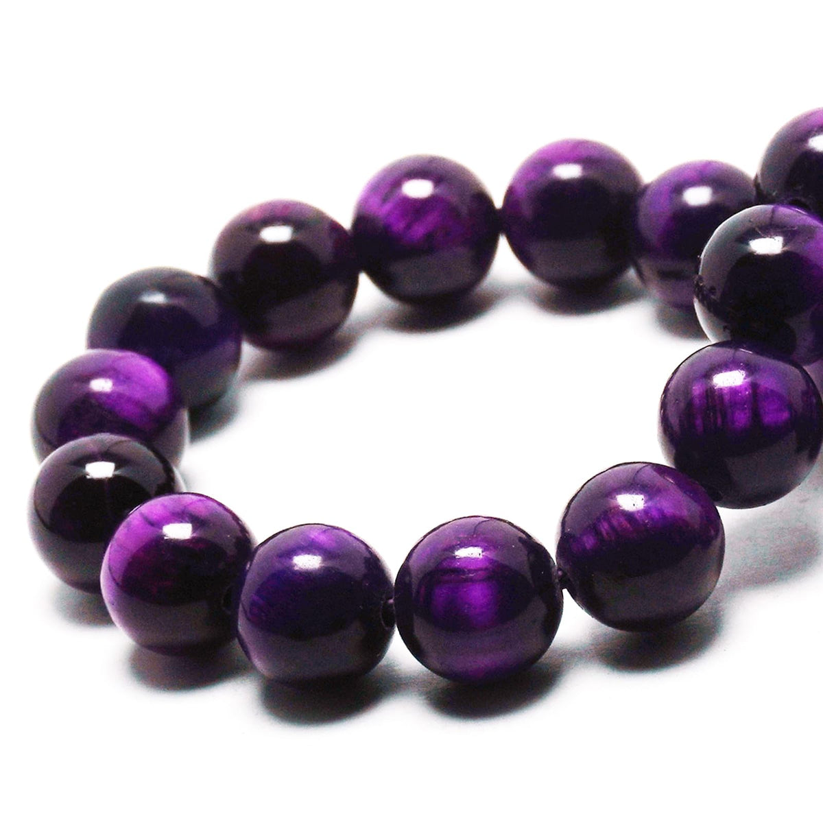 DIQIO Natural Purple Tiger Eye Beads for Jewelry Making - Stone Beads Gemstone Beads for Bracelets, 6mm Crystal Round Loose Beads(58-60pcs, 6mm, Purple Tiger Eye)