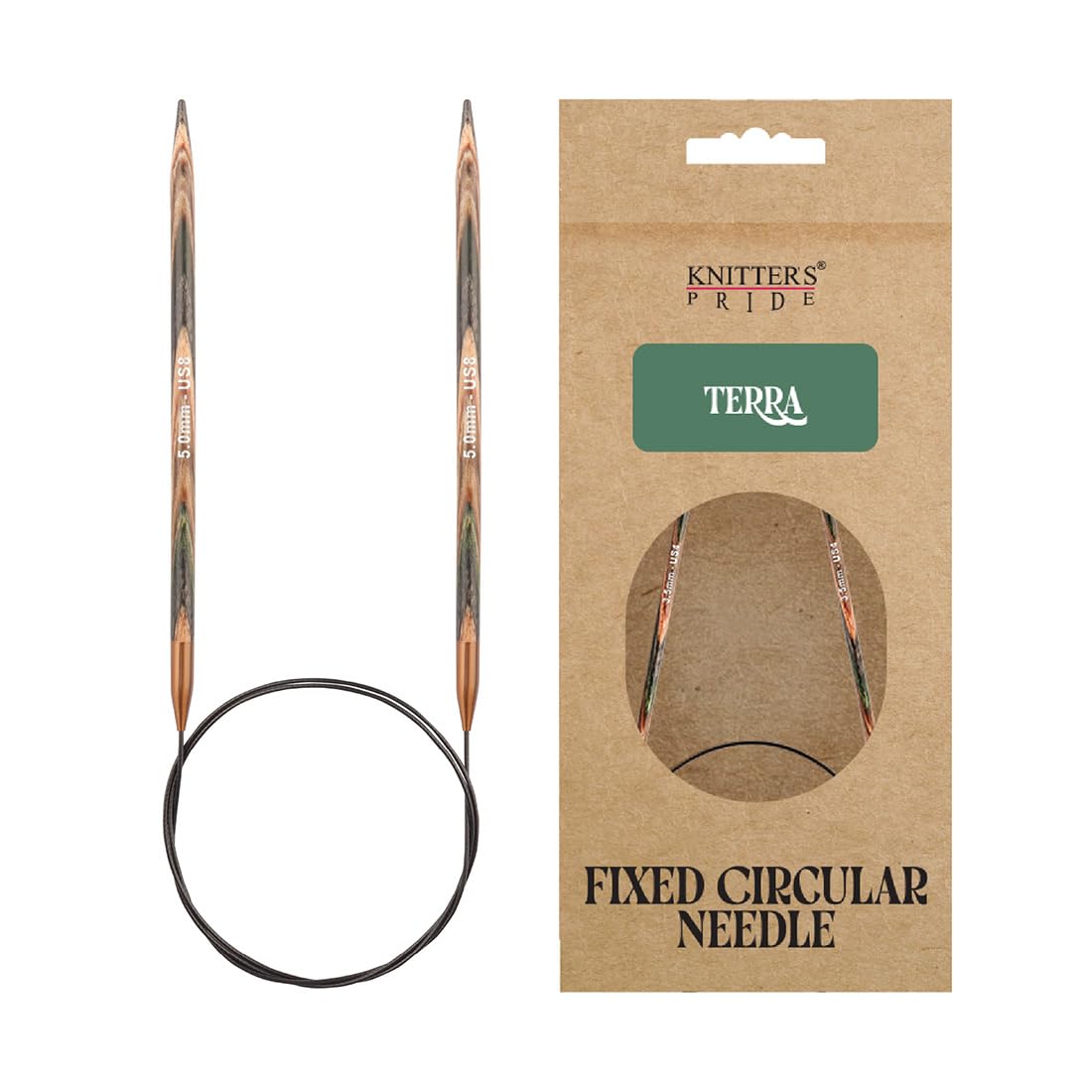Knitter’s Pride Terra Fixed Circular Needles 16"" (40cm) – US Size 8 (5mm)