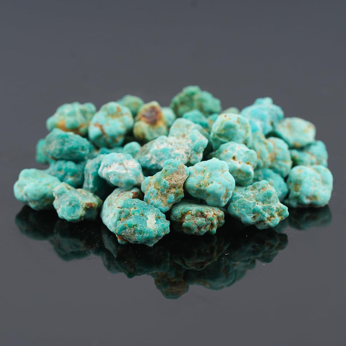 CRYSTALIS Wholesale Bulk 50pcs Arizona Copper Turquoise Natural Raw Crystals, Loose Gemstone Rough Jewelry Making Supply, Chakra Healing Stones, DIY, Gem Collection (90+ carats) (4-8mm)