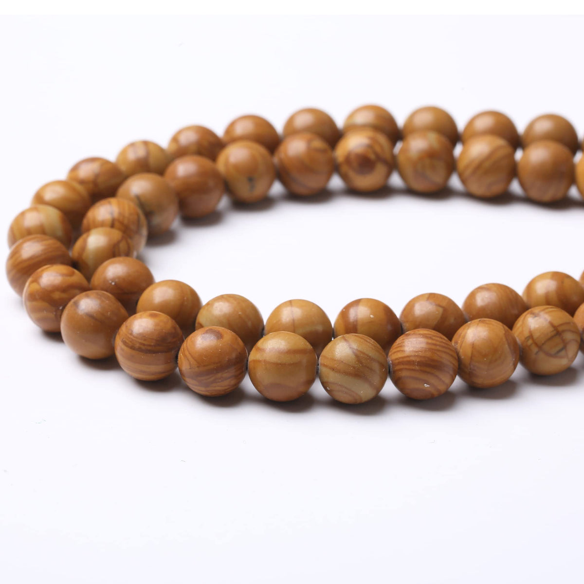 8MM Woodgrain Jasper Round Loose Beads Natural Gem Beads Crystal Energy Stone Beads for Jewelry Making DIY Bracelet Necklace