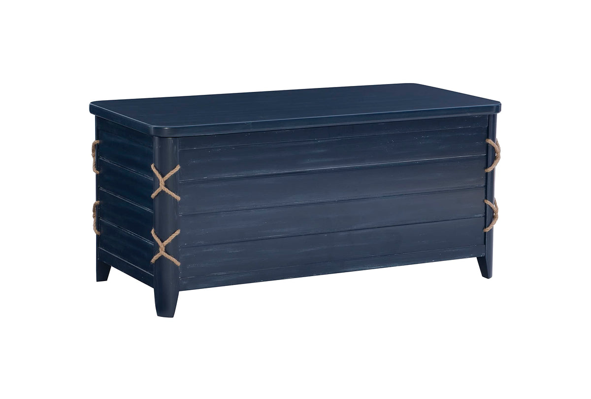 Powell Phillip Navy Blue Cedar Chest with Rope Detailing