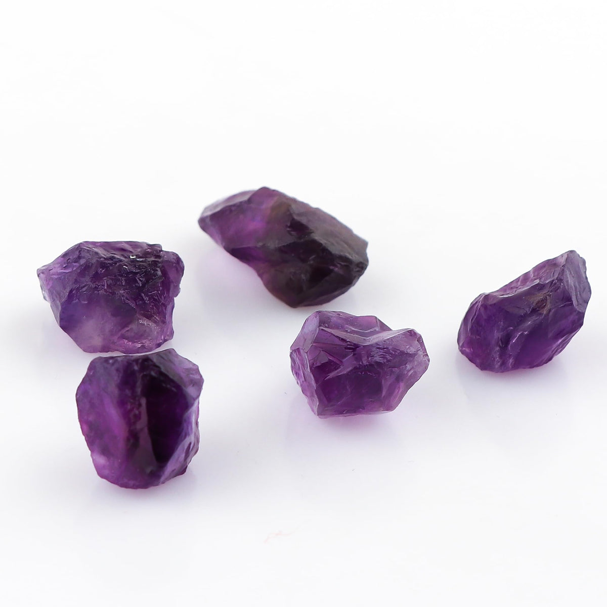 CRYSTALIS 5pcs Natural Big Purple Amethyst Loose Gemstone Wholesale Bulk Rough Jewelry Making Supply, Chakra & Healing Raw Stones, Wire Wrapping, DIY, Gem Collection [10-15mm]