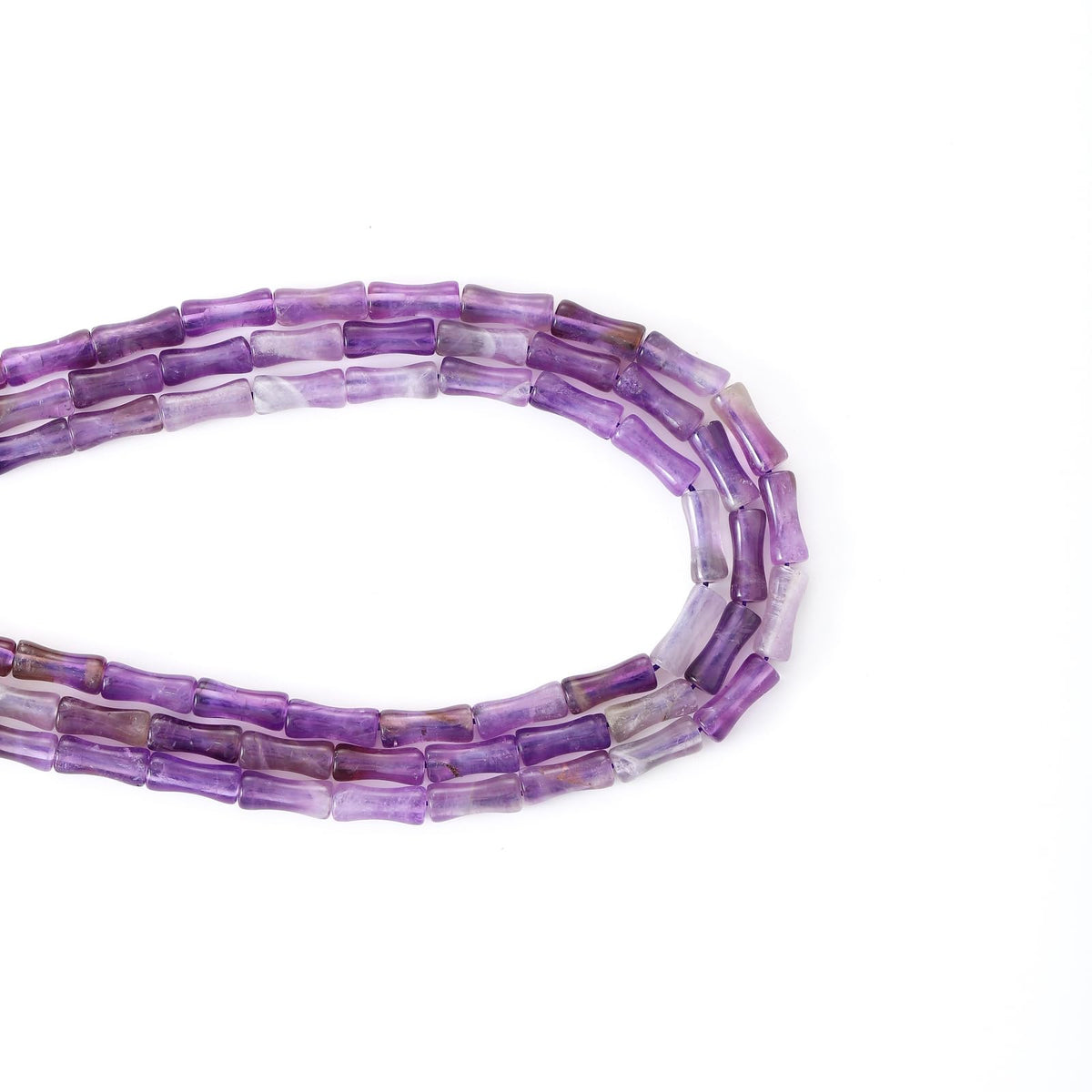 5x12mm Natural Amethyst Stone Bamboo Shape Gem Healing Energy Loose Spacer Beads for DIY Necklace Bracelet Earring