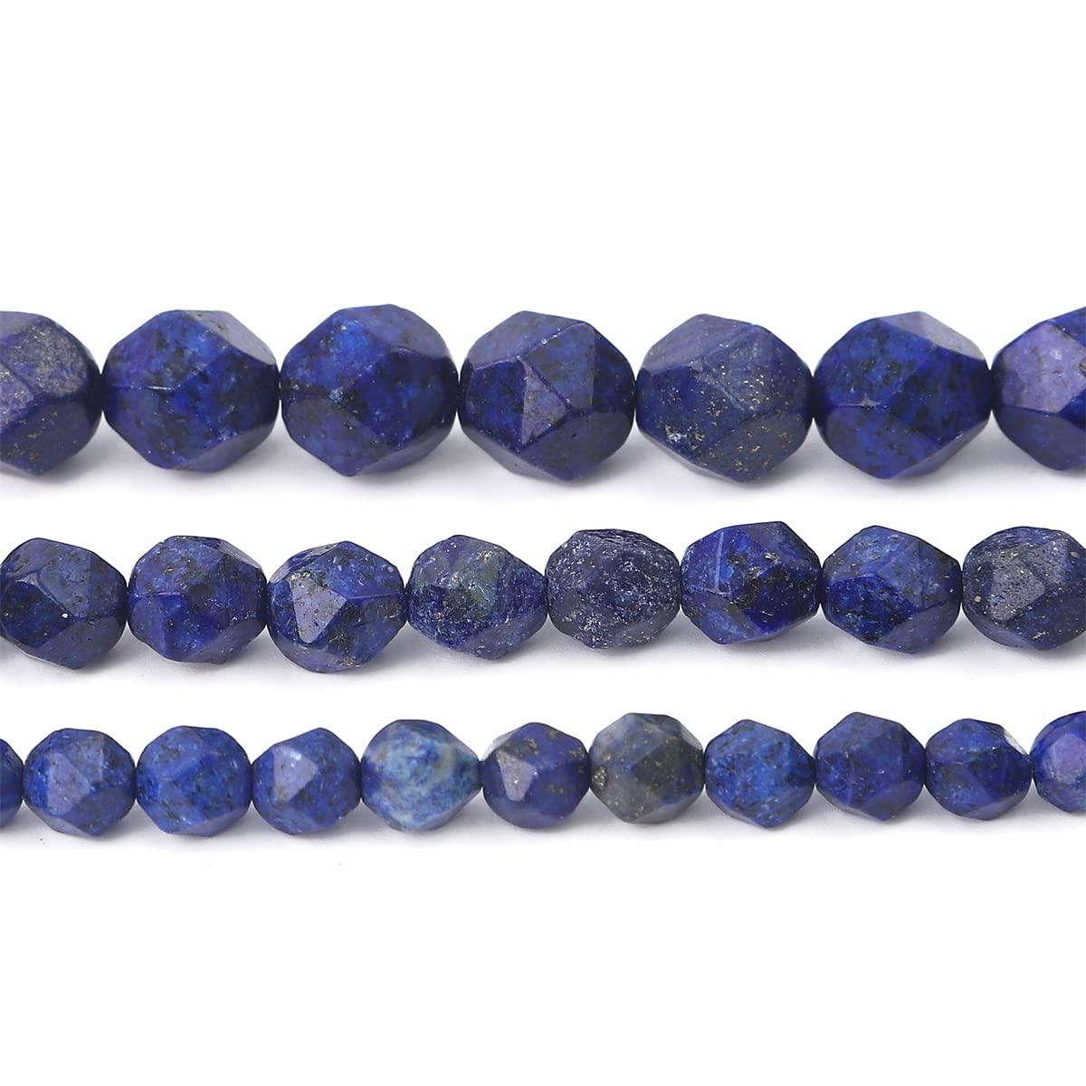 BEADIA Faceted Natural Lapis Lazuli Stone Round Beads 8mm 36cm/Strand for Jewelry Making