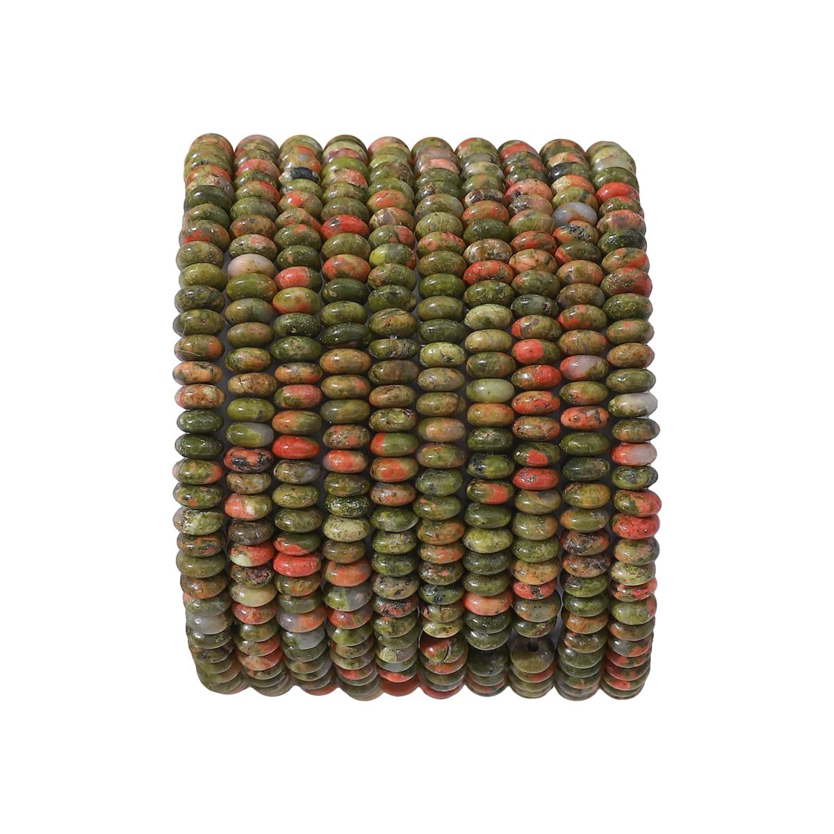 BEADIA Natural Unakite Disk Stone Beads 4x2mm 160pcs Rondelle Loose Semi Gemstone Beads for Jewelry Making Design
