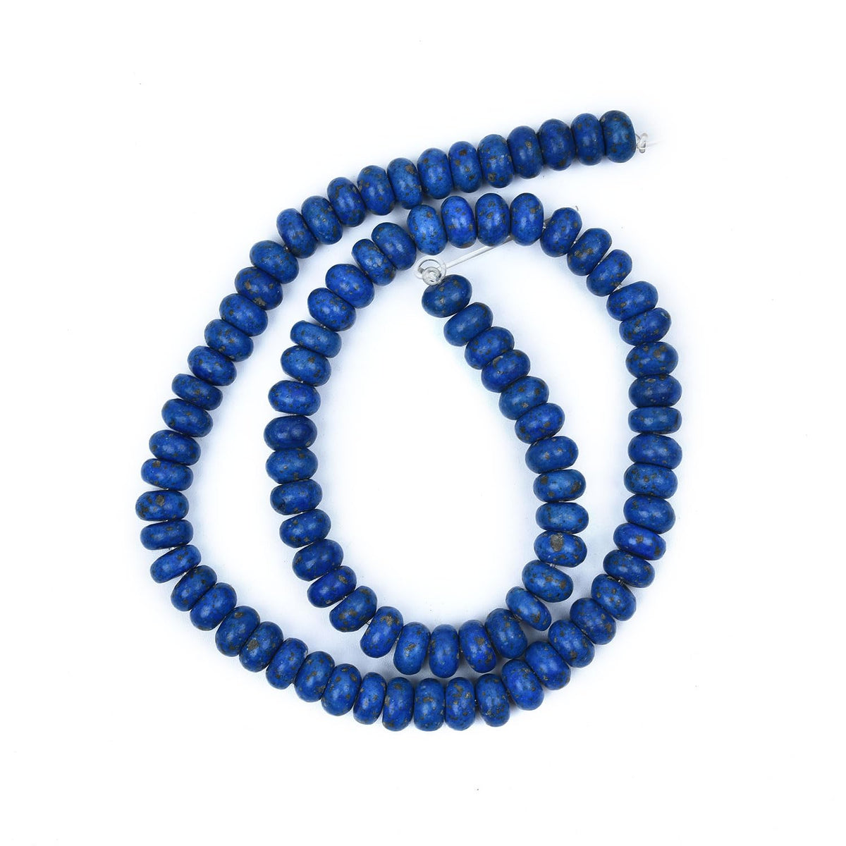 HAAMIIQII 5x8mm Lapis Lazuli Rondelle Stone Spacer Beads, Abacus Disk Loose Gemstone Beads for Jewelry Making, DIY Bracelet, Necklace, Healing Crystal 15 Inch (80-85pcs)