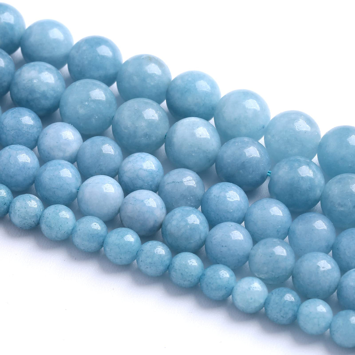 6MM 60PCS Blue Aquamarine Jade Loose Beads for Jewelry Making DIY Bracelet