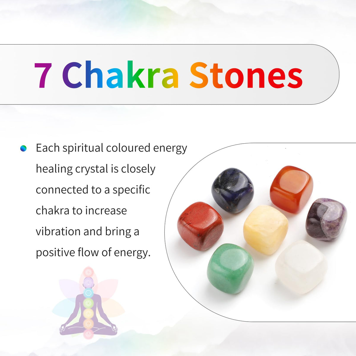 TUMBEELLUWA Beads Bracelets Faceted Stone 7 Chakra 4mm Healing Crystal Bracelet Adjustable Handmade Jewelry for Women,Chakra Stone