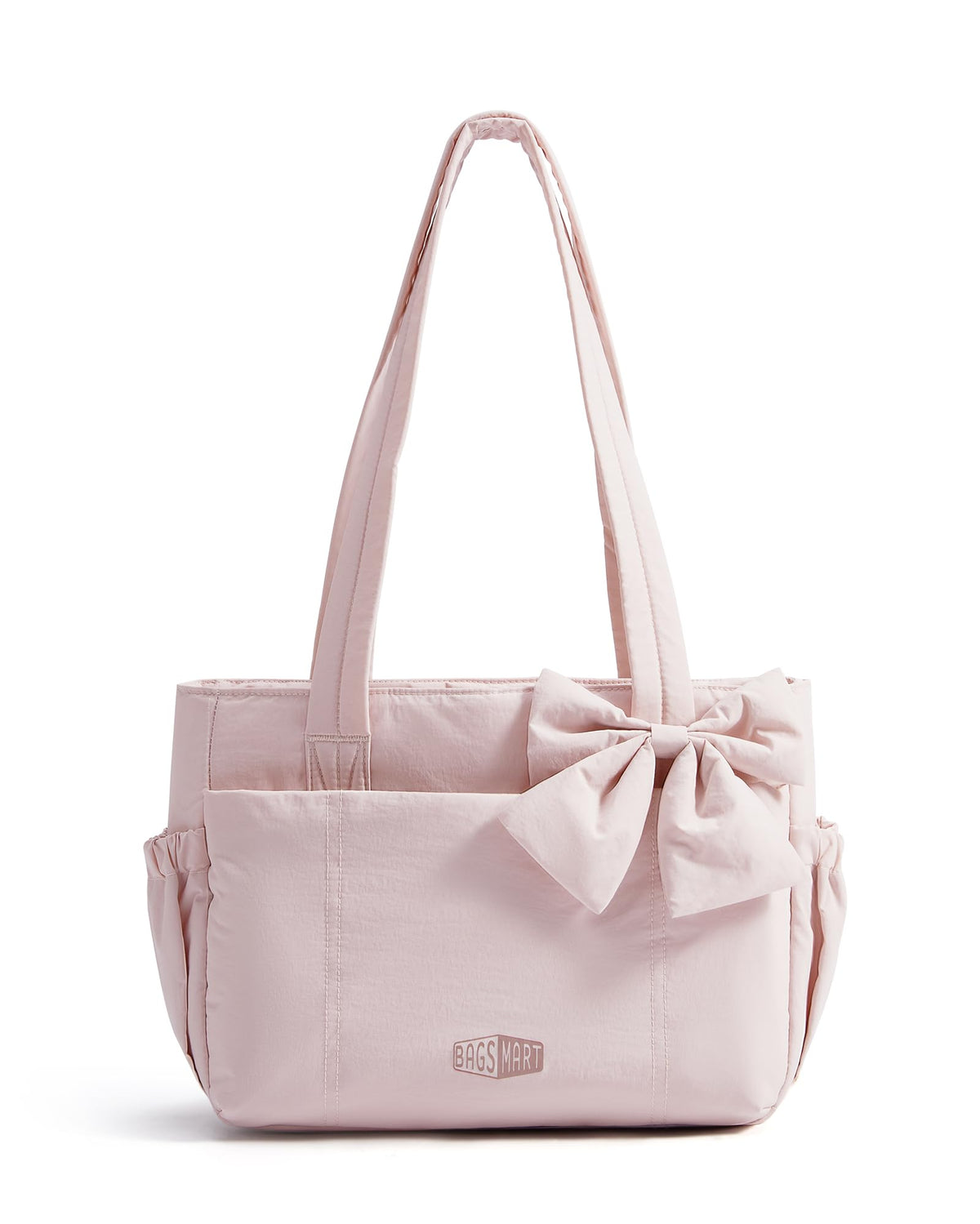 BAGAMSRT Crush Bow Tote Bag for Women, Large Work Tote with 40oz Tumbler, Puffer Travel Tote Bag for Work