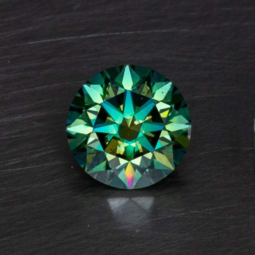 GEMHUB Diamond Loose Stone 2.25 Ct Round Brilliant Cut, Use for Pendant/Ring Genuine Moissanite Green Loose Gemstone