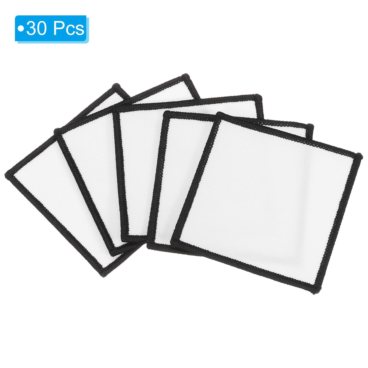 PATIKIL Sublimation Blank Patches Fabric Square Iron-on Repair Blank Patches for Hat Caps Clothes Shoes Bags Backpacks DIY Crafts, 30 Pcs, White, 2.4x2.4