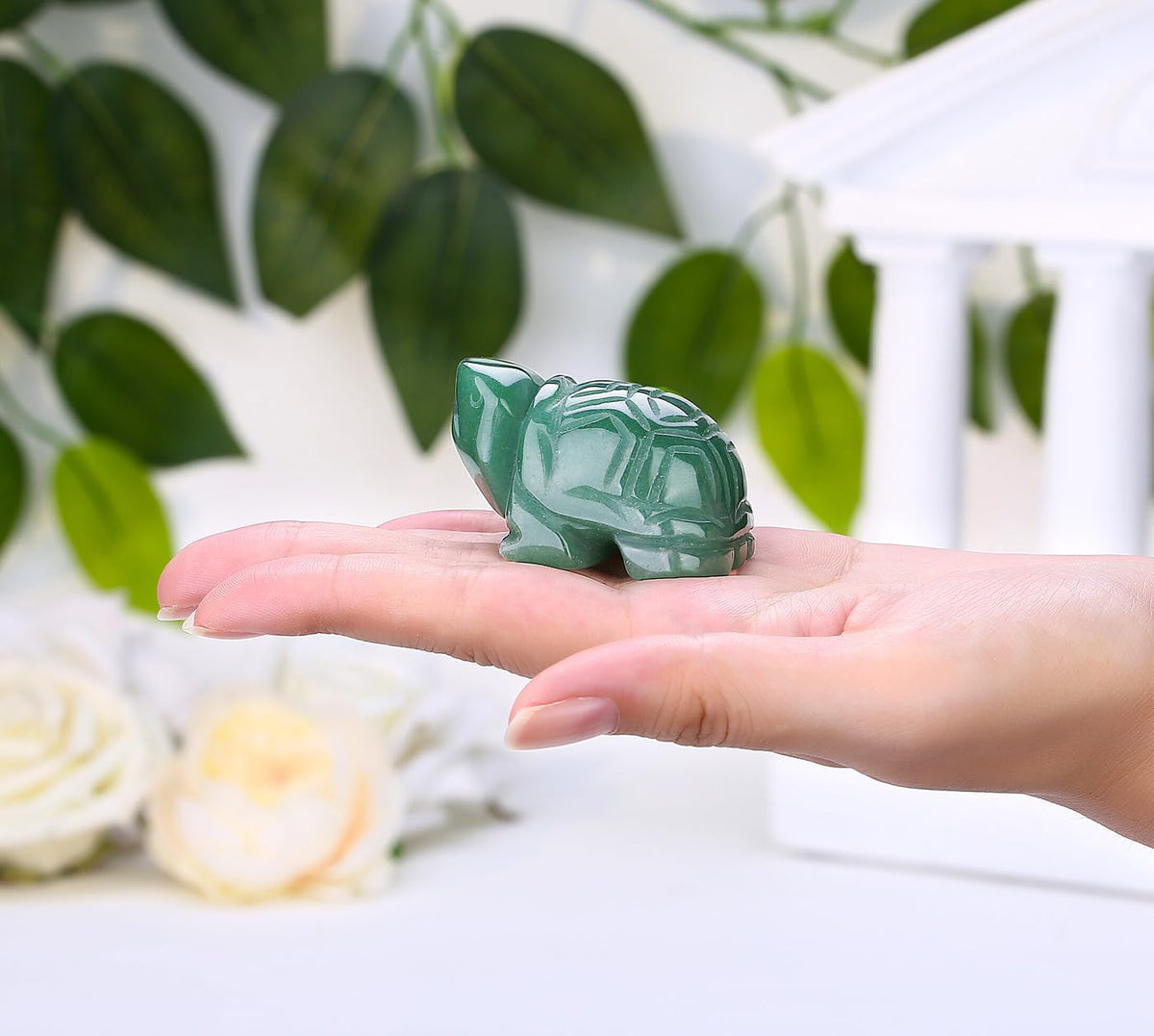DUQGUHO 2" Travel Turtle Gift Decor Crystals Figurines Green Aventurine Crystal Best Mom Turtles Travels Gifts for Women Traveling Travelers Mothers Day Cute Decorations