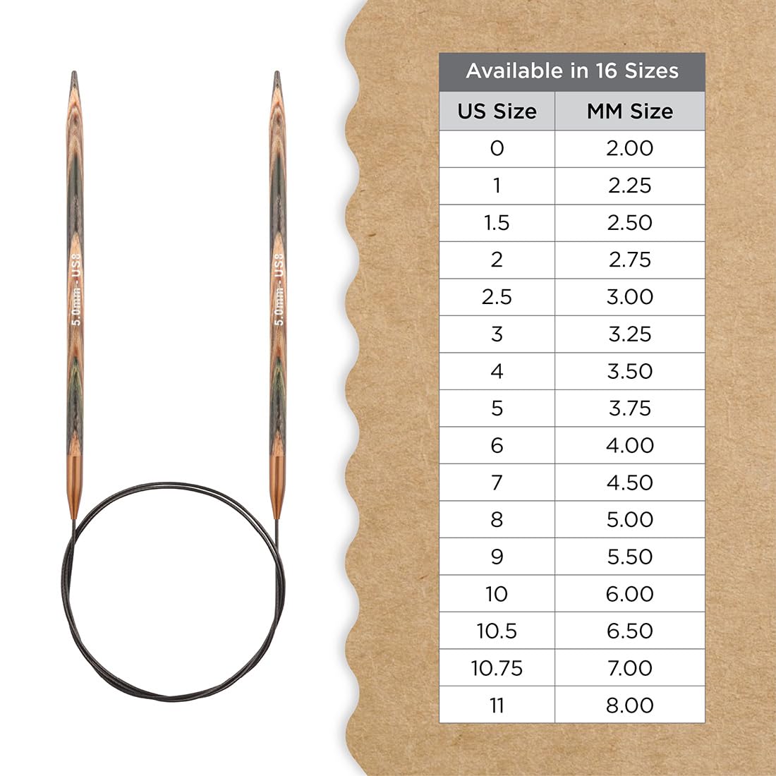 Knitter’s Pride Terra Fixed Circular Needles 32"" (80cm) – US Size 8 (5mm)