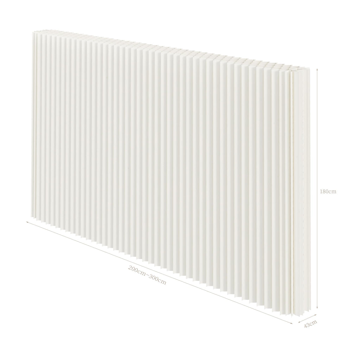 Paper Room Divider, Folding Privacy Screen Lightweight Stretchable Accordion Room Divider Wall, Portable Paper Wall Divide for Home, Office, Clothing Shop (White, L：118in x W: 17in x H：71in)