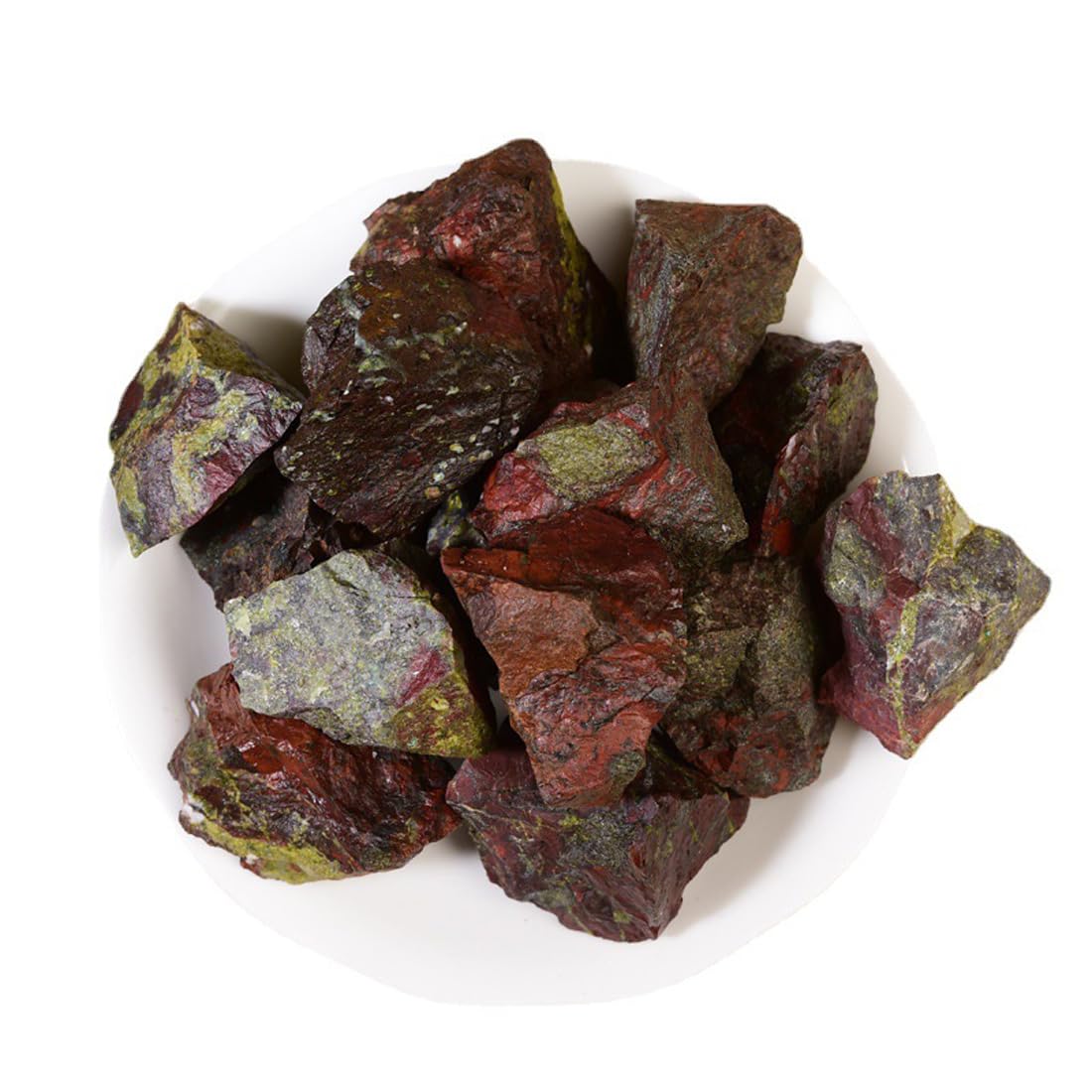 Erliway 1.25-2" Dragon Bloodstone Raw Crystals, Natural Rough Dragon Bloodstone Stone, Healing Raw Stones for Fountain Rock, Home Decor Meditation Energy Balancing Wire Wrapping Wicca & Reiki