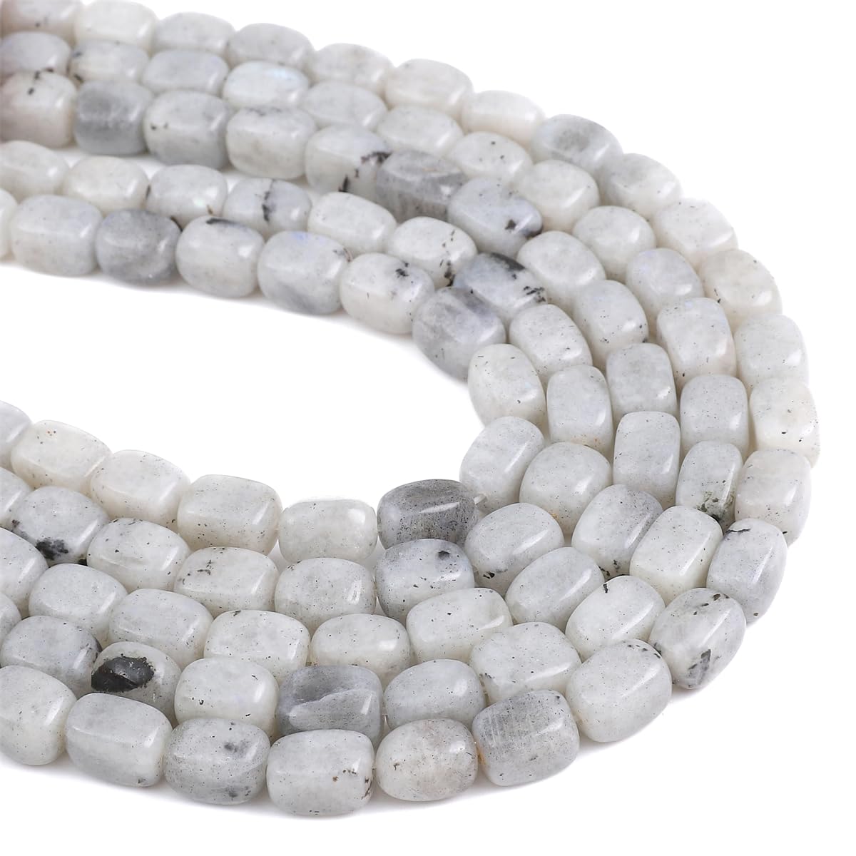 BEADIA Natural Spectrolite Cuboid Stone Loose Semi Gemstone Beads for Jewelry Making 8mmx12mm 38cm/Strand