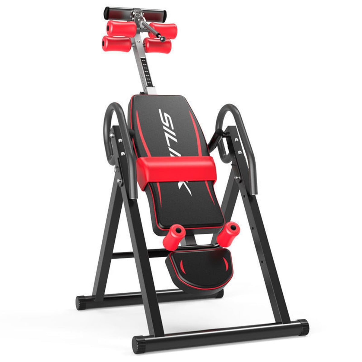 RIEJIN Gravity Heavy Duty Inversion Table with Headrest & Adjustable Protective Belt Back Stretcher Machine for Pain Relief Therapy