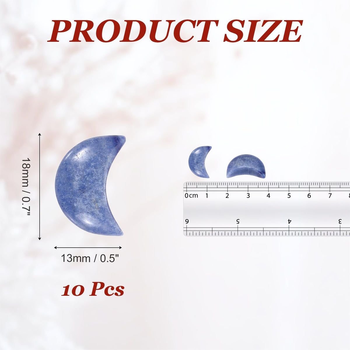 MECCANIXITY 10 Pcs Moon Crystal Worry Stone, 0.5 Inch Length Natural Emerald Blue Moon Gemstone Bulk, Carved Pocket Stones for Meditation Balancing Pendant Decor