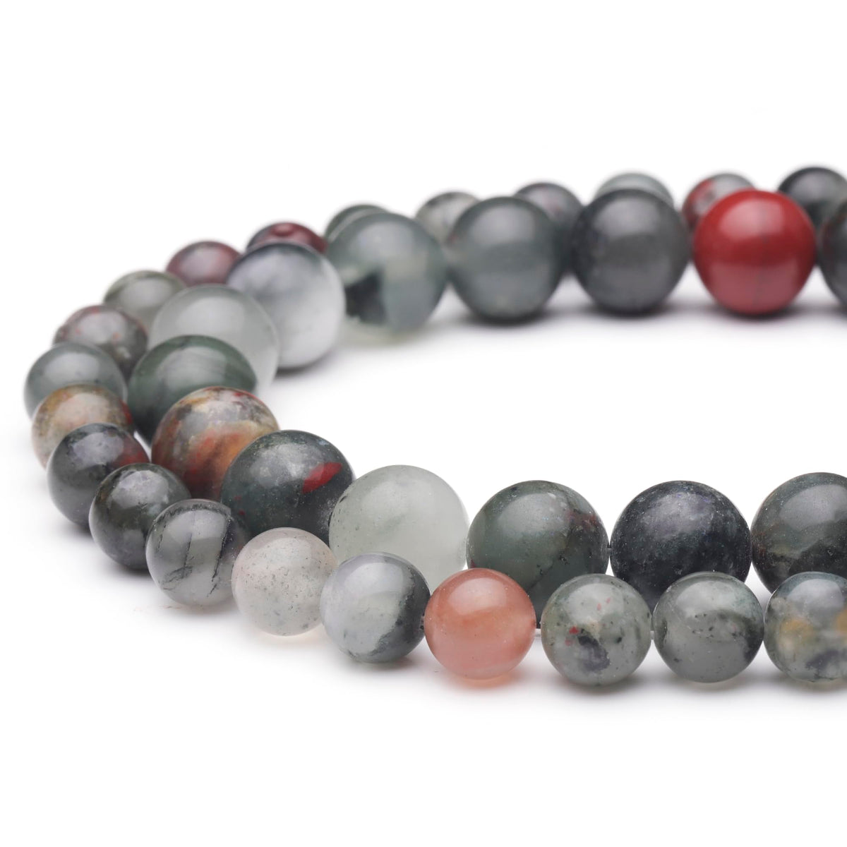 Youngbling Natural Gemstone Beads for Jewelry Making,6mm African Bloodstone Polished Round Smooth Stone,Genuine Real Stone Red Beads for Bracelet Necklace 15 Inch(African Bloodstone,6mm)