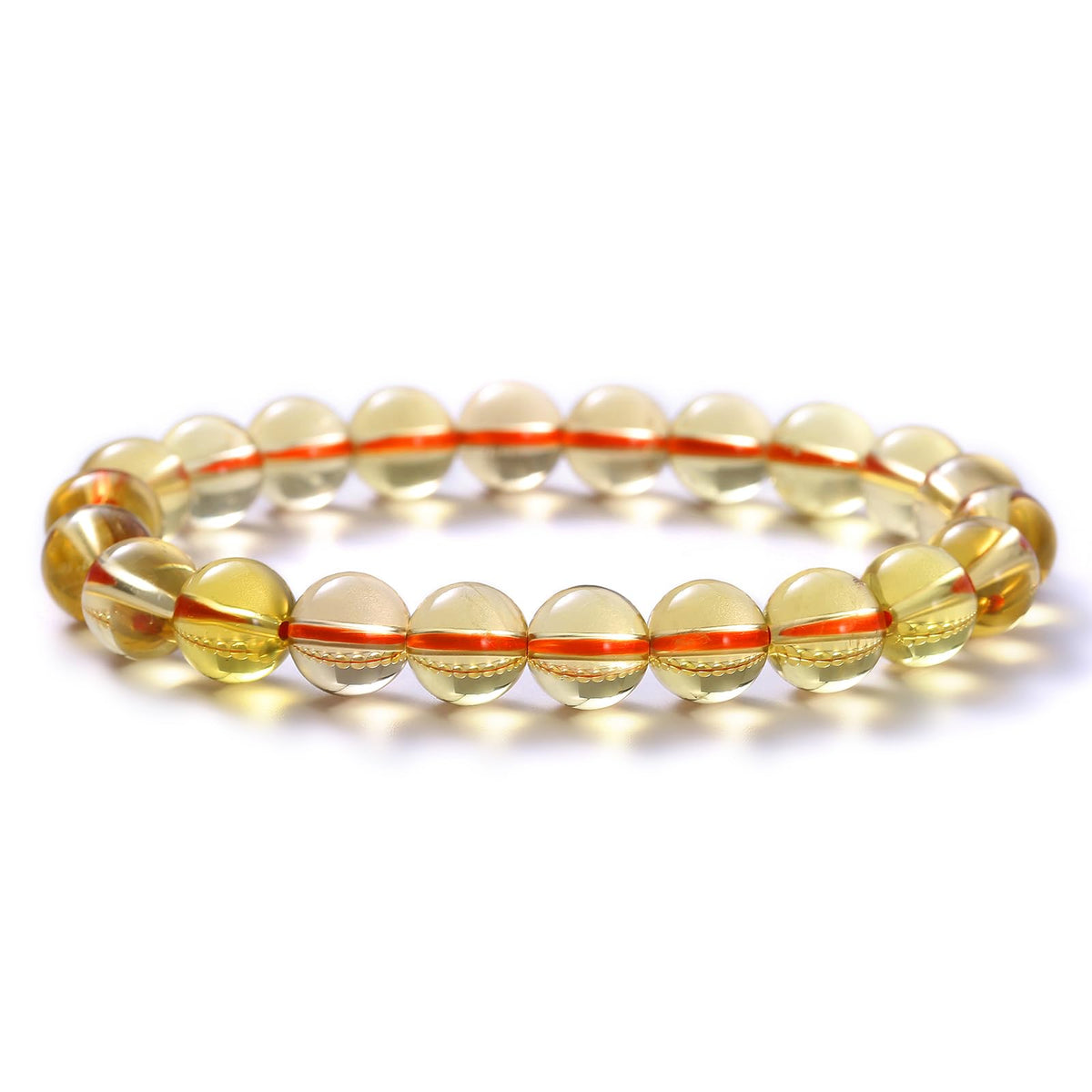 plyosdey Bracelet for Women Natural Stone 8mm Beaded Stretch - Crystal Bracelet for Meditation Yoga, Positive Aura Jewelry Gift for Her (Citrine)