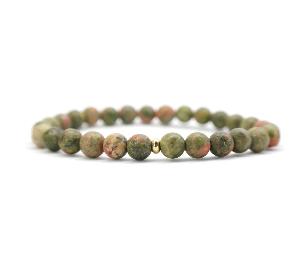 Love & Grace Handmade Unakite Stone Beaded Bracelets - Premium 6mm Beads with Durable Elastic Stretch Wristbands, Vibrating Good Energy, Blessing, Grounding, Power, for Men and Women