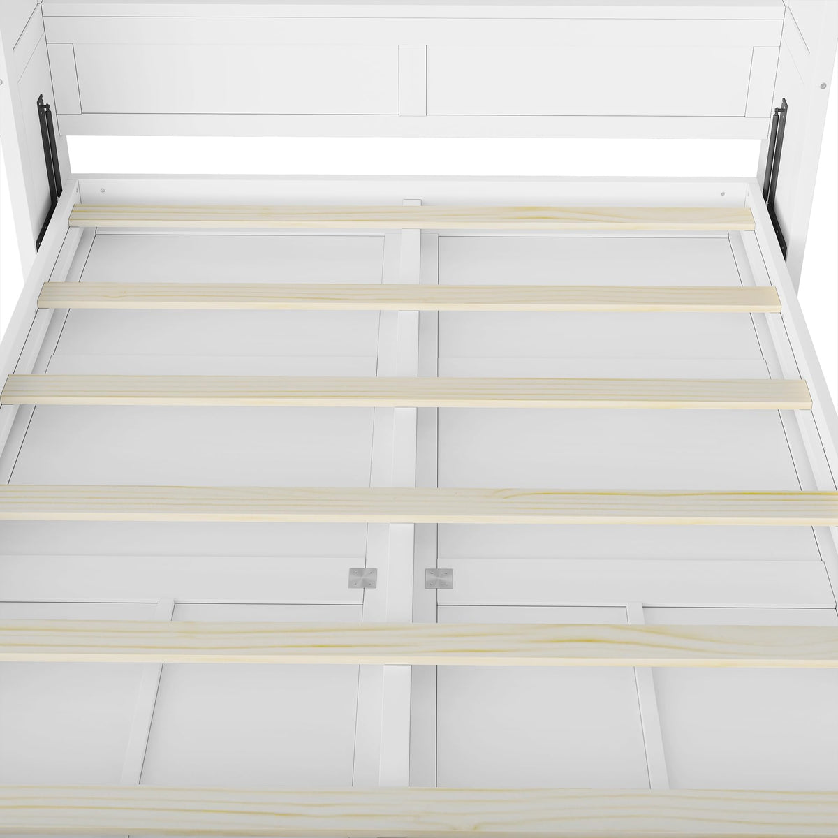 Full Murphy Bed Space-Saving Wall Bed, can be Folded into a Cabinet Bed for Multipurpose Guest Room or Home Office, White