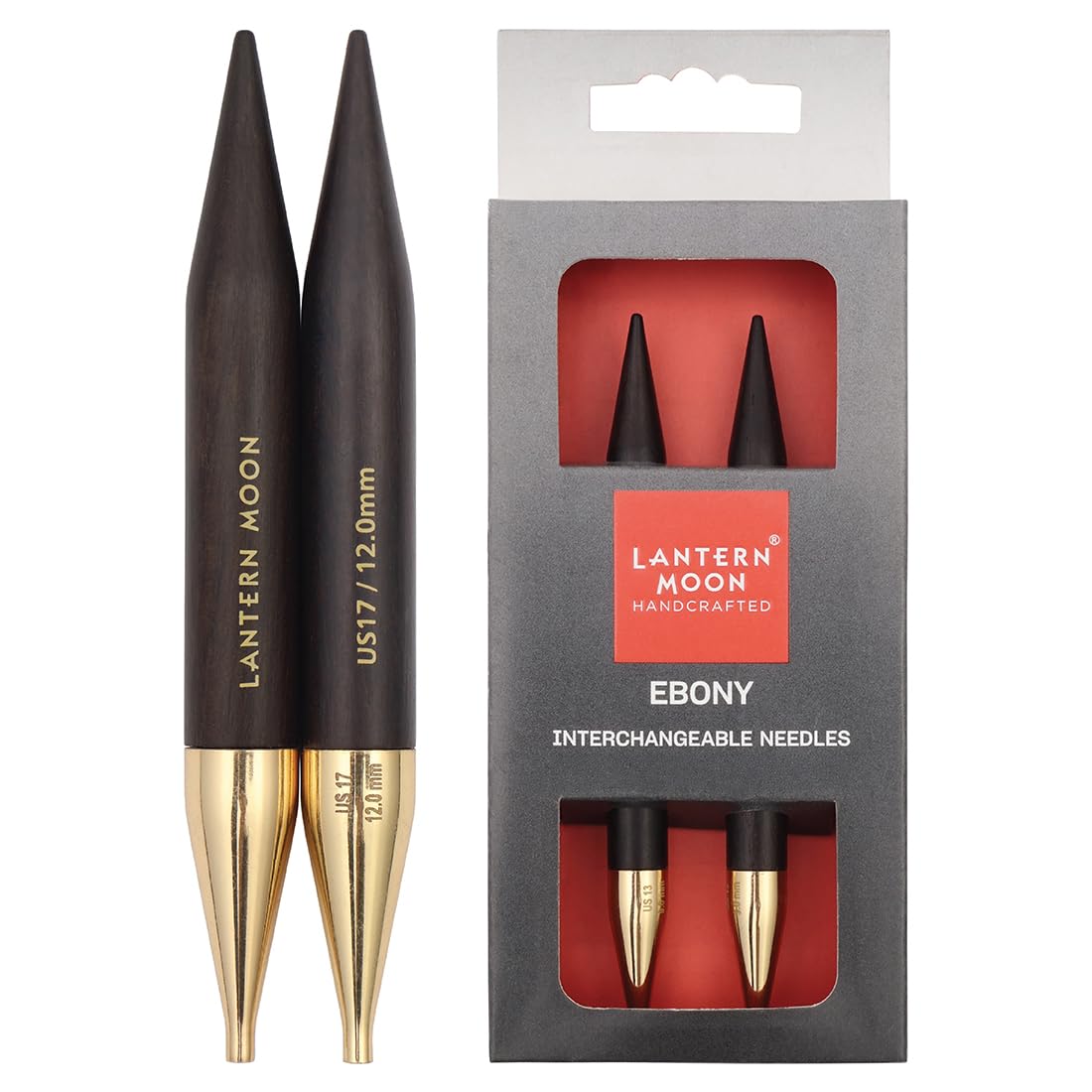 Lantern Moon Ebony Wood Interchangeable Circular Knitting Needles 5" (13cm) | US Size 17 (12mm)