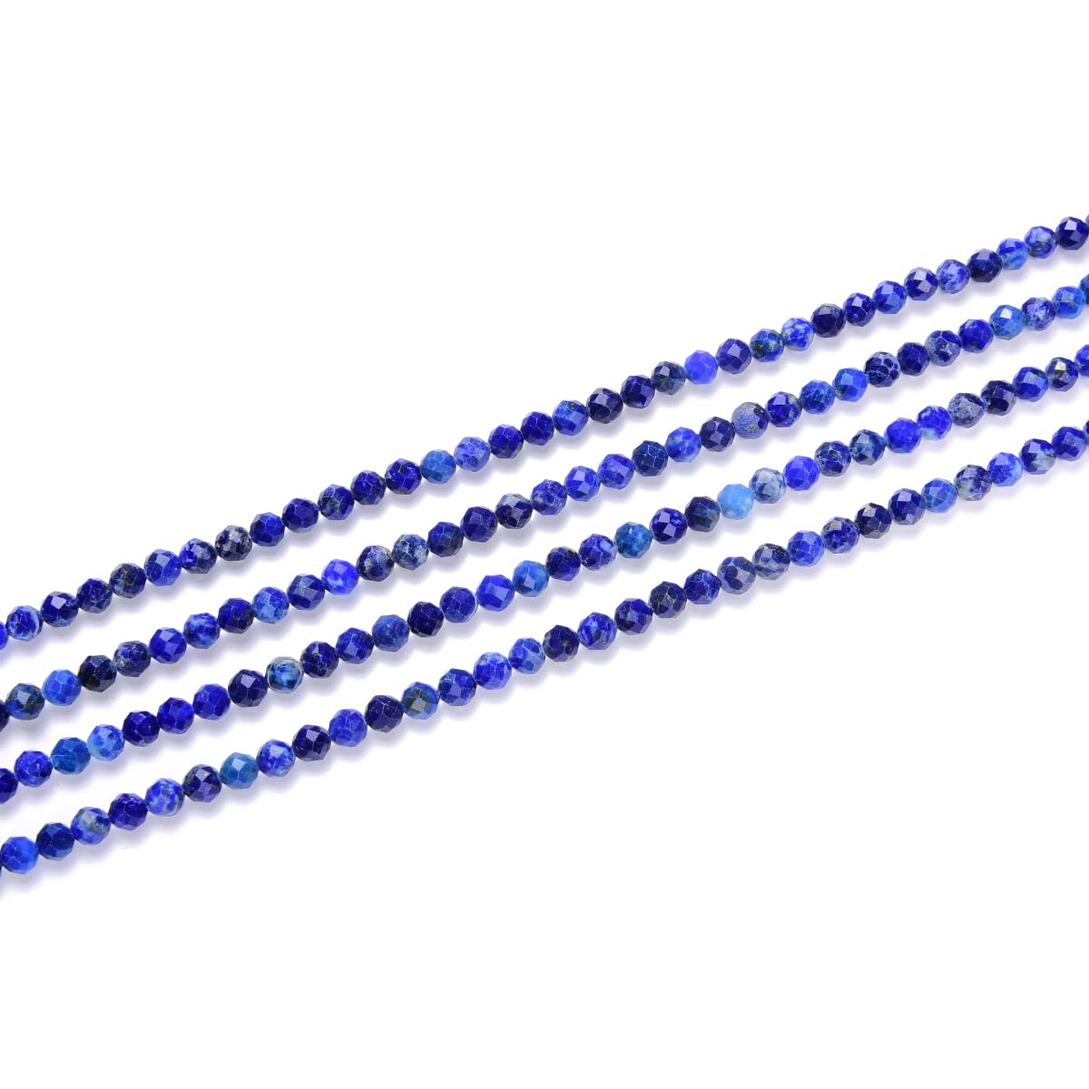 Adabele 15 Inch Natural Blue Lapis Lazuli Healing Gemstone 4mm (0.16 Inch) Tiny Small Faceted Round Loose Beads Stone Spacer (70-80pcs) for Craft Jewelry Making GK4-4
