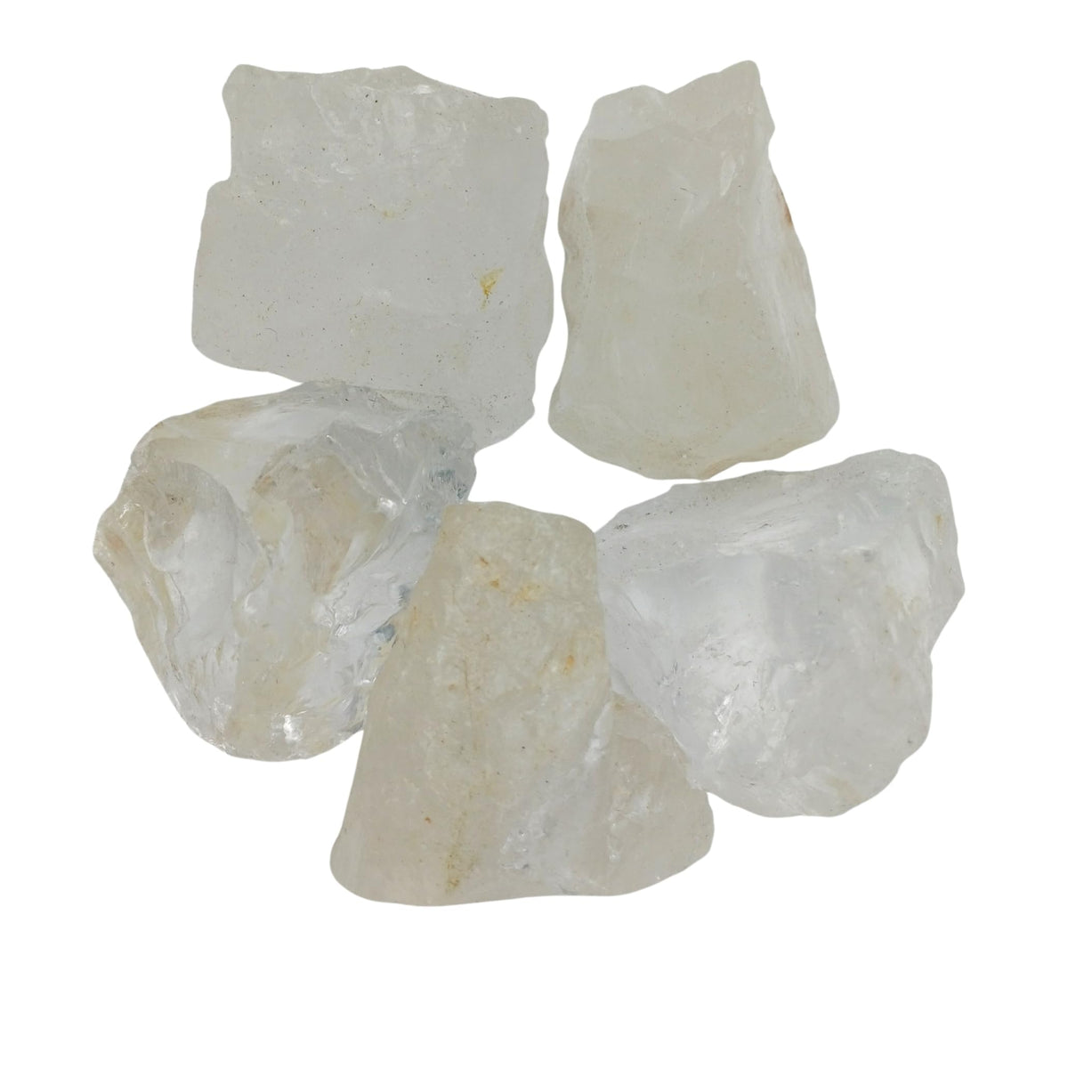 Karma Gems 5 Pcs Clear Quartz Natural Stones - Raw Tumbling Rocks for Kids Collections - Cool Agate Crystals - Perfect for Enthusiasts and Witchcraft Rituals - Chakra Energy Balancing, and Meditation
