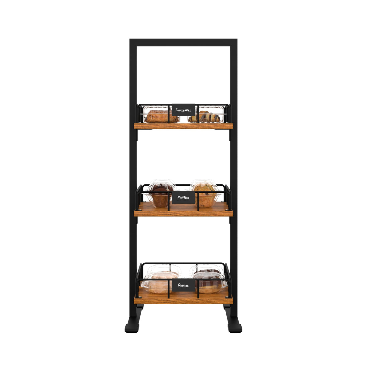 KoolMore 12 in. 3-Tier Wooden Bakery, Supermarket & Cafe Display Case