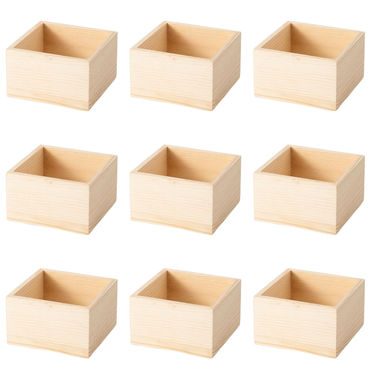 Xhqsulsclac 6 Pack 4.5X4.5X2.5 IN Unfinished Wood Box Storage - Small Wooden Boxs for Crafts, Home Decor, and Wooden Centerpieces for Tables (6)