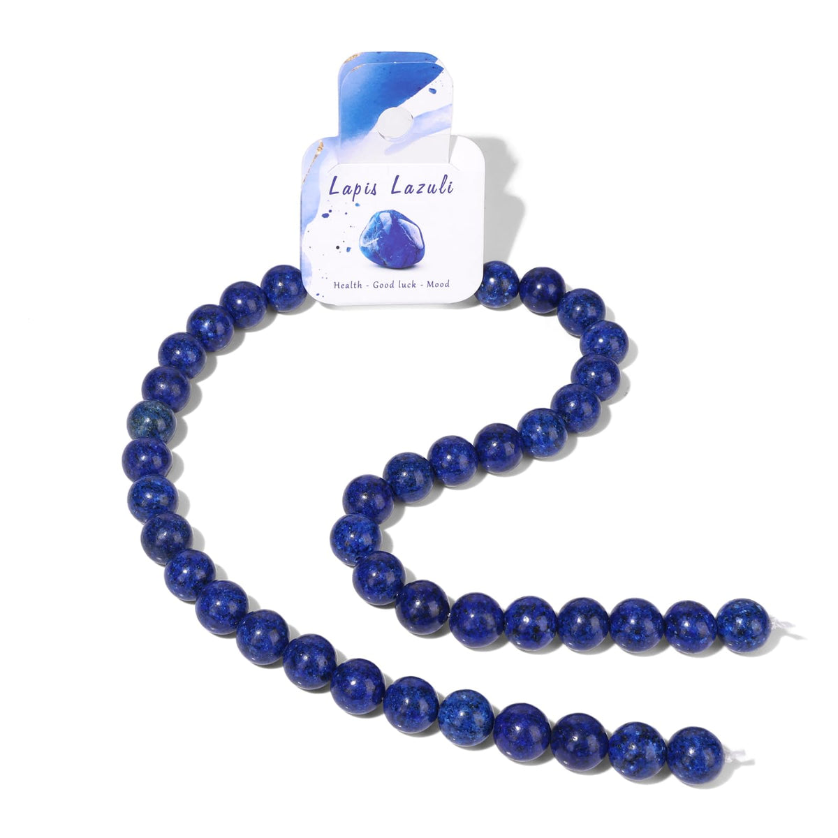 40pcs 10mm Natural Lapis Lazuli Gemstone Beads Healing Crystal Round Loose Stone Beads for Jewelry Making, Crystal Stone Beads for Bracelets Necklace Earrings Making