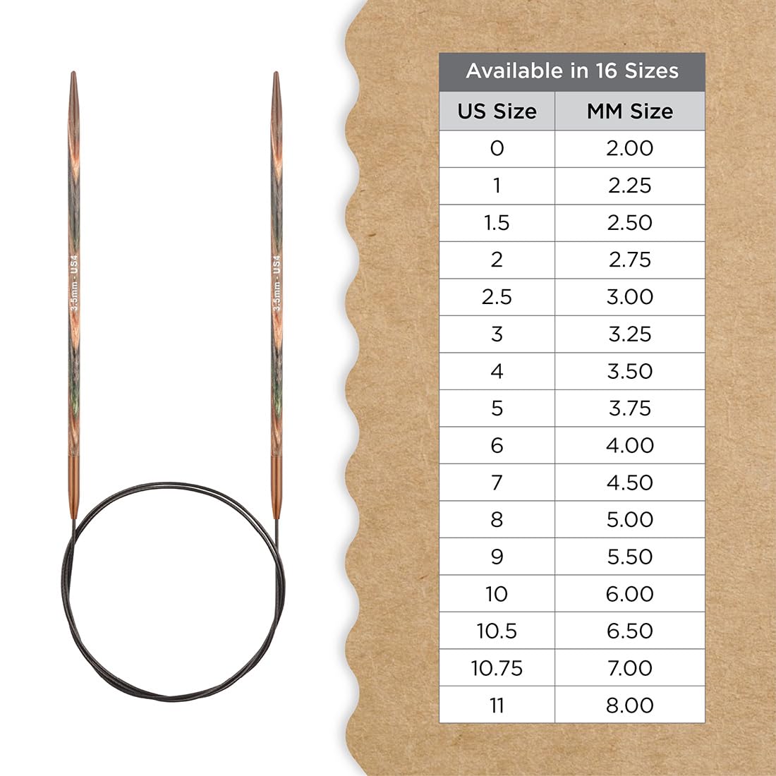 Knitter’s Pride Terra Fixed Circular Needles 16"" (40cm) – US Size 4 (3.5mm)