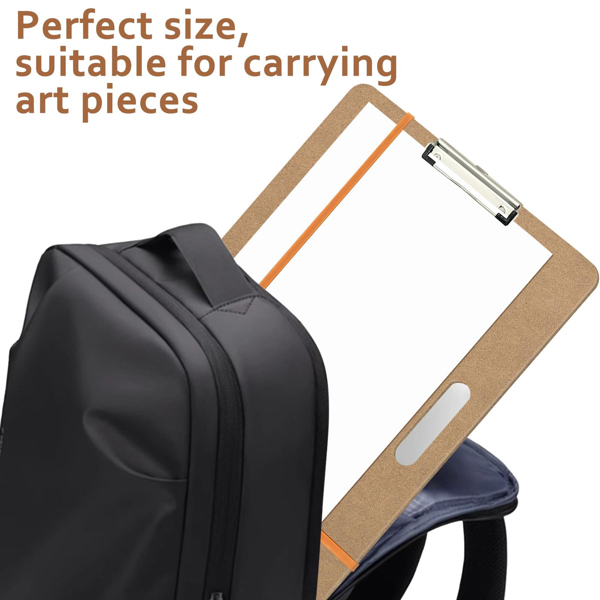 Drawing Board 13x17 Sketch Board with Handle, Portable Wooden Art Clipboard with Sturdy Clip and Rubber Bands, Lightweight Drafting Board Fits in Artists Tote for Sketching, Drawing & Painting