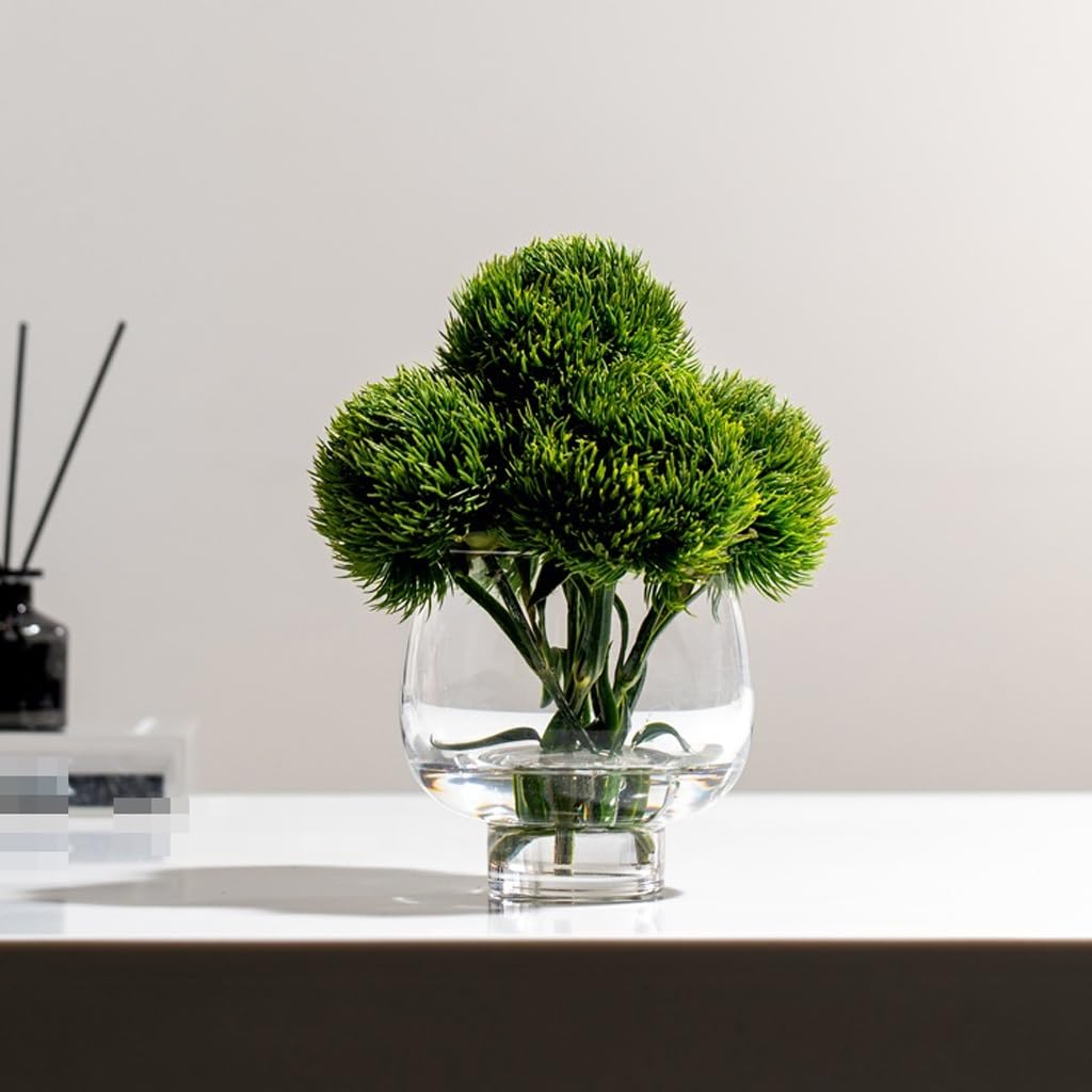 Artificial Bonsai Tree Creative Glass Flower Arrangement Artificial Front Desk Hotel Restaurant Light Luxury Table Indoor Greening Fake Tree