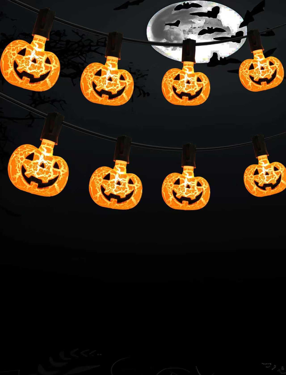 Unleash a Haunting Glow: 10.5ft Plug-in Halloween Pumpkin String Lights, Connectable (Up to 72 Strands), Waterproof Jack o Lantern Lights for Outdoor/Indoor, Heavy-Duty Orange Holiday Lights for Porch