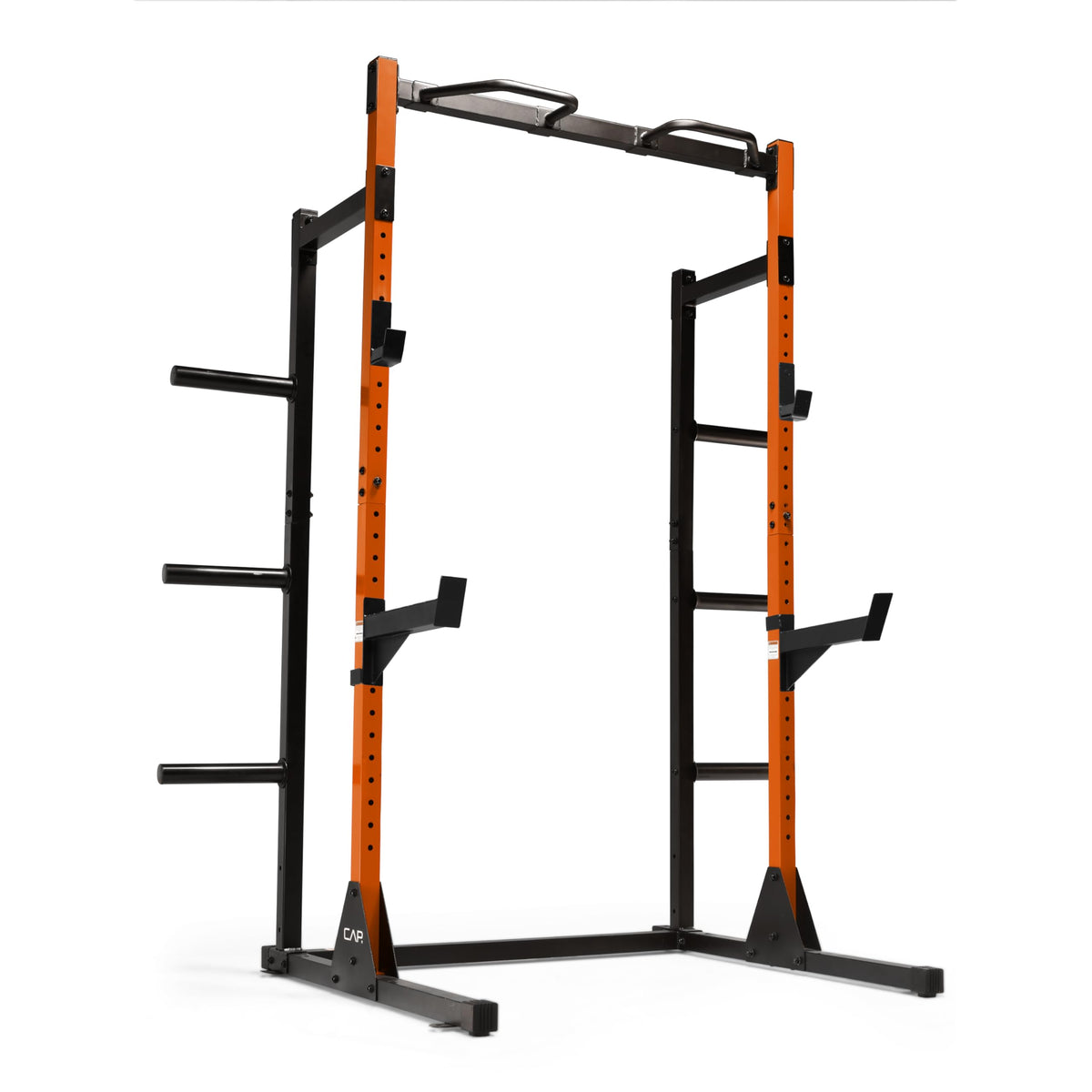 Cap Power Rack with Pull Up Bar & Attachments - Squat Rack & Strength Training Power Cage for Home Gym - Orange