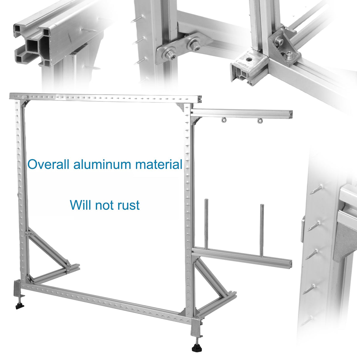 WDWTYZKA Tufting Frame, 35.5in X 35.5in Rug tufting Frame, Aluminum Material Nail Frame,with Rubber Cap Protection, Suitable for tufting Enthusiasts, Desktop Frame.