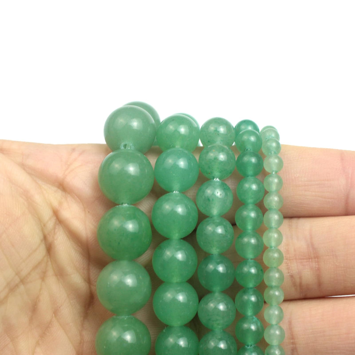 Cynbpm Natural Stone for Jewelry Making Gemstone Green Round Loose Beads Aventurina Verde Piedra Real Jade Crystal for Bracelets Necklace 6mm