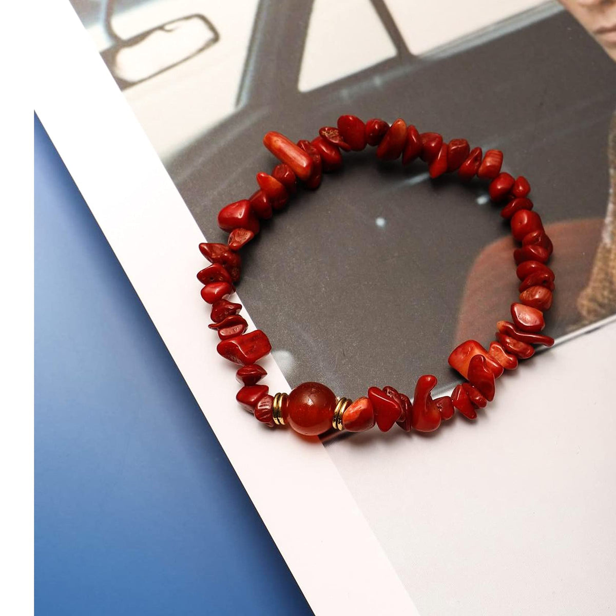 Eigso 7 Chakra Crystal Chips Charm Bracelets for Women Men Mediatation Healing Mala Beads Gemstone Link Wristbands for Woman Man