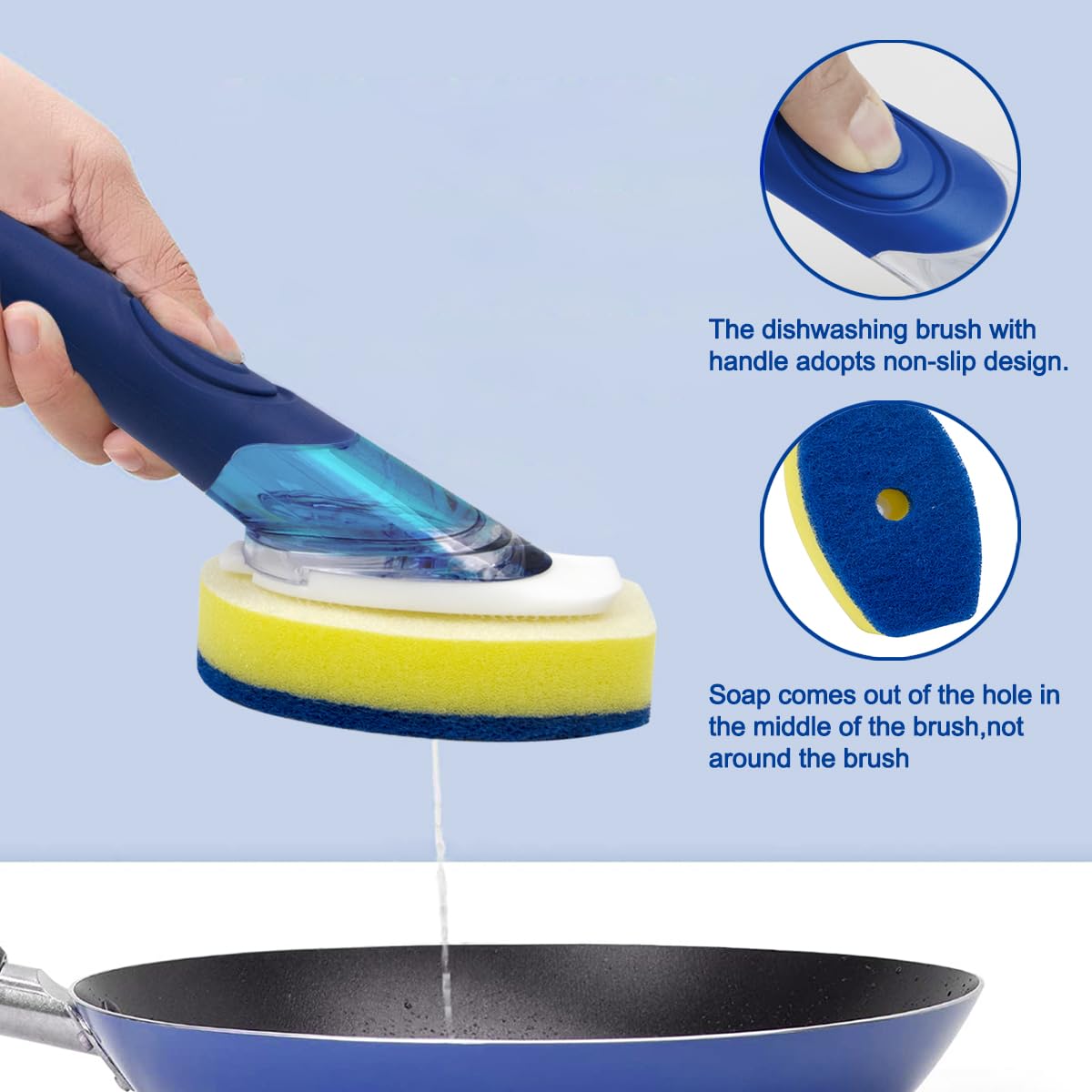 CELOX Dish Wand, Non-Scratch Dish Scrubber with soap Dispenser