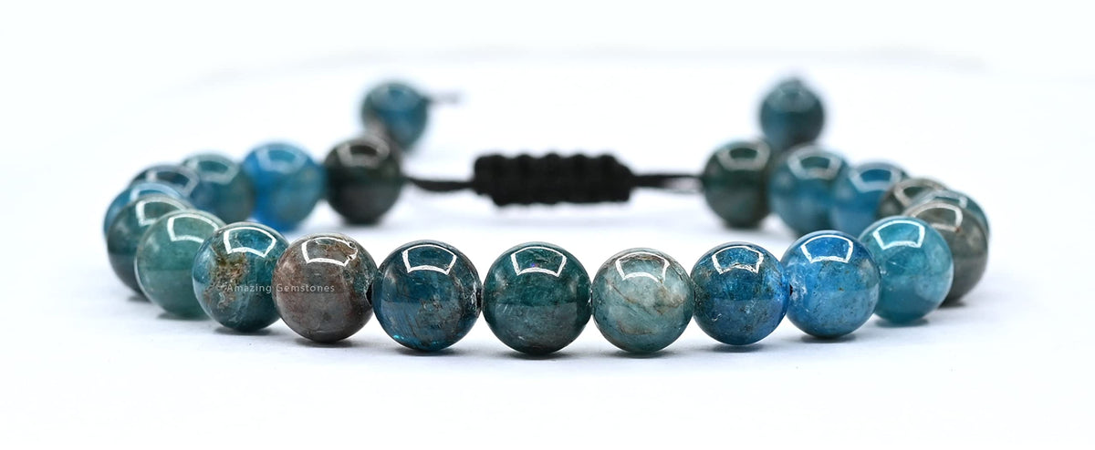 Amazing Gemstone Apatite Bracelet for Women Men's Gifts - Protection Healing Crystal Bracelet - 8mm Gemstone Beaded Adjustable Bracelet Pulseras Para Hombres Mujer Stocking Stuffers