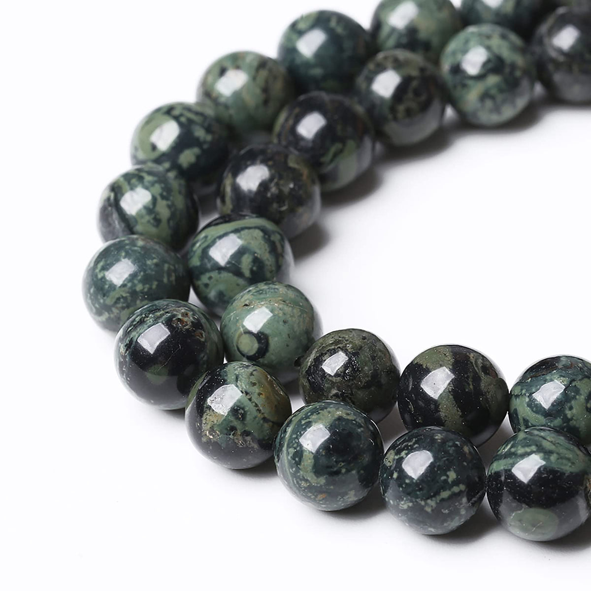 8mm 45pcs Natural Kambaba Jasper Beads Round Loose Energy Healing Stone Beads for Jewelry Making DIY Bracelet 15 Inch