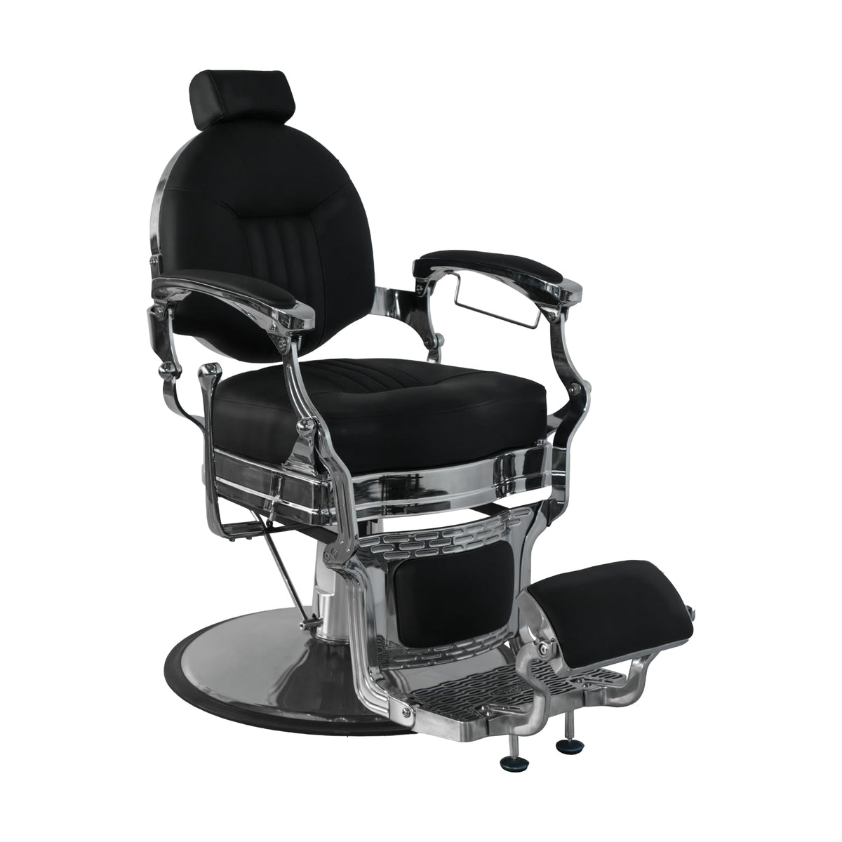Professional Barber Chair - Hydraulic Salon & Tattoo Chair, 550lb Capacity, 360° Swivel & 160° Recline, Adjustable Headrest (Vintage Silver)